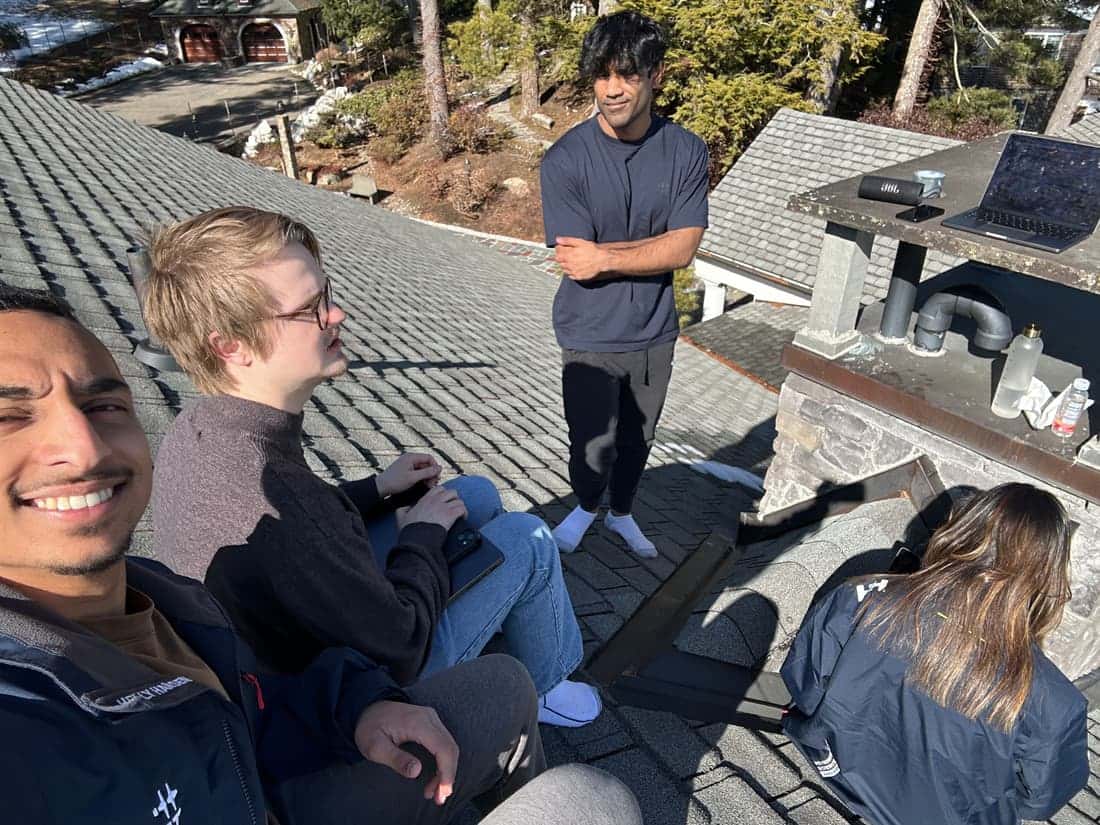 working from the roof