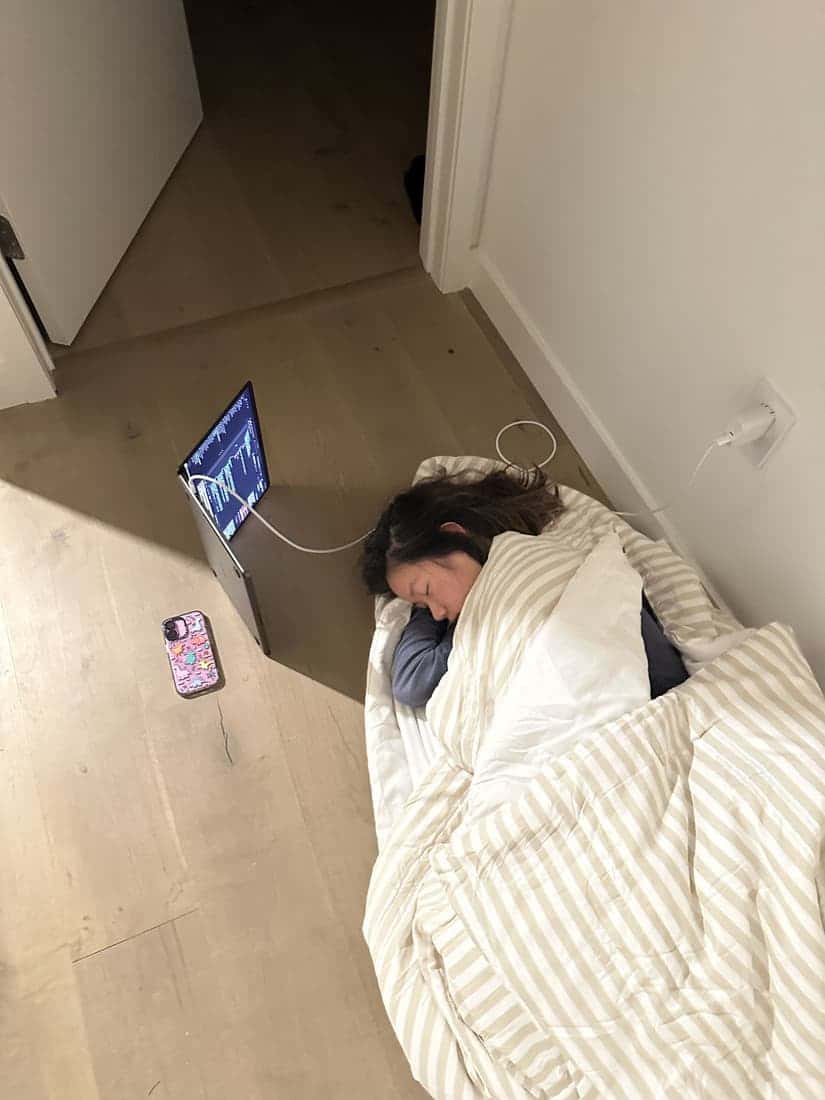she can sleep anywhere